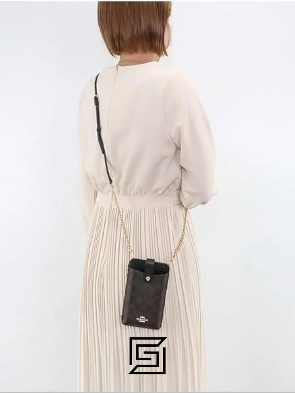 Coach Phone Crossbody In Signature Canvas Dark Brown Style No. C7397