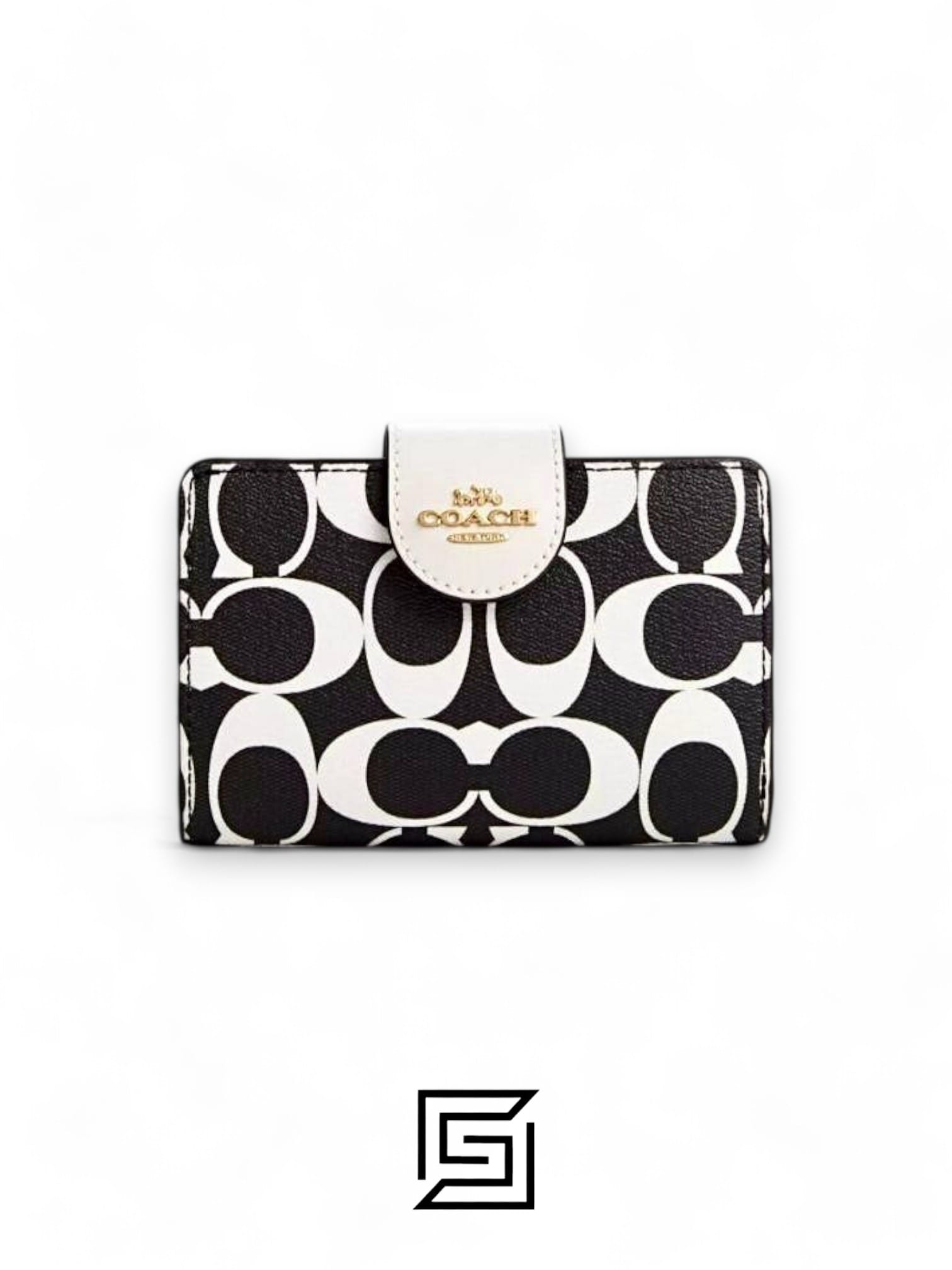 Medium Corner Zip Wallet In Signature Canvas Style No. CP420 black