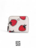 Coach Billfold With Strawberry Print CT908 White