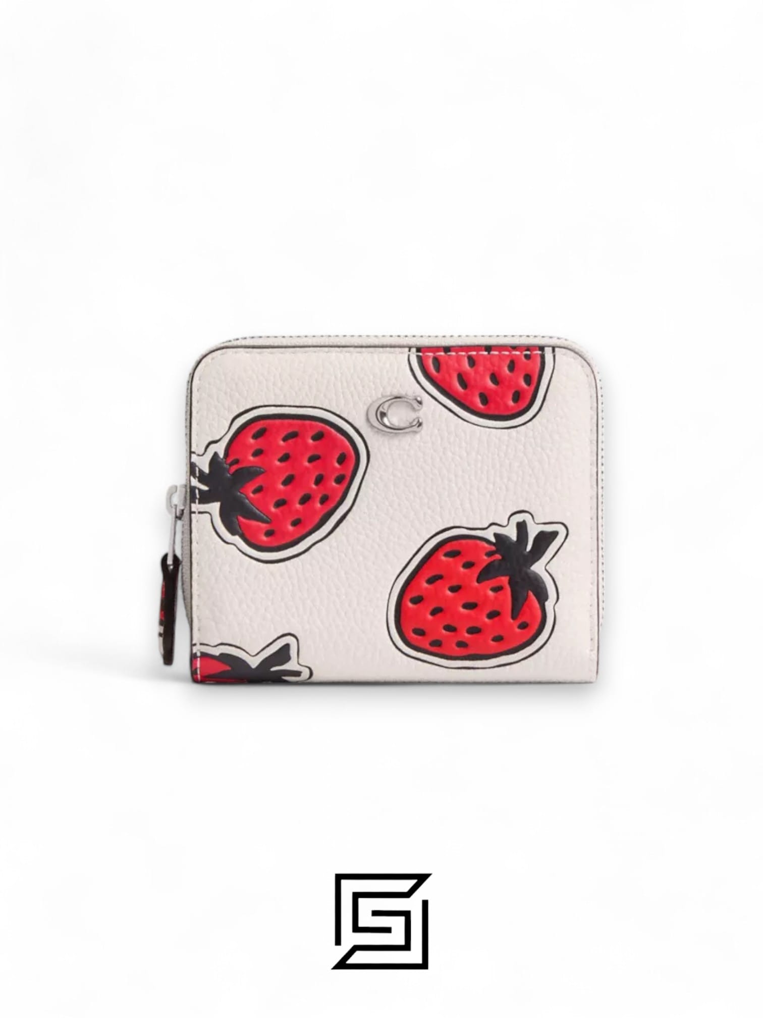 Coach Billfold With Strawberry Print CT908 White