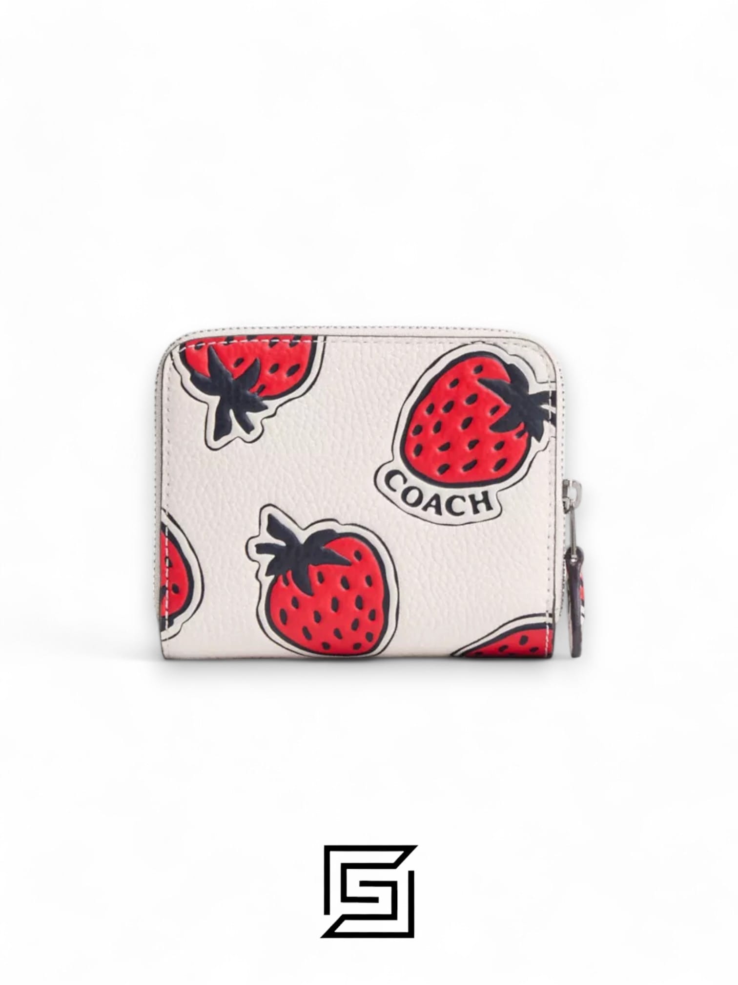 Coach Billfold With Strawberry Print CT908 White