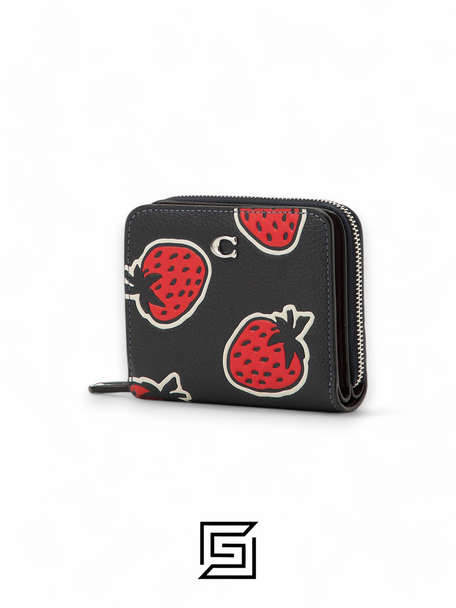 Coach Billfold With Strawberry Print CT908 Black