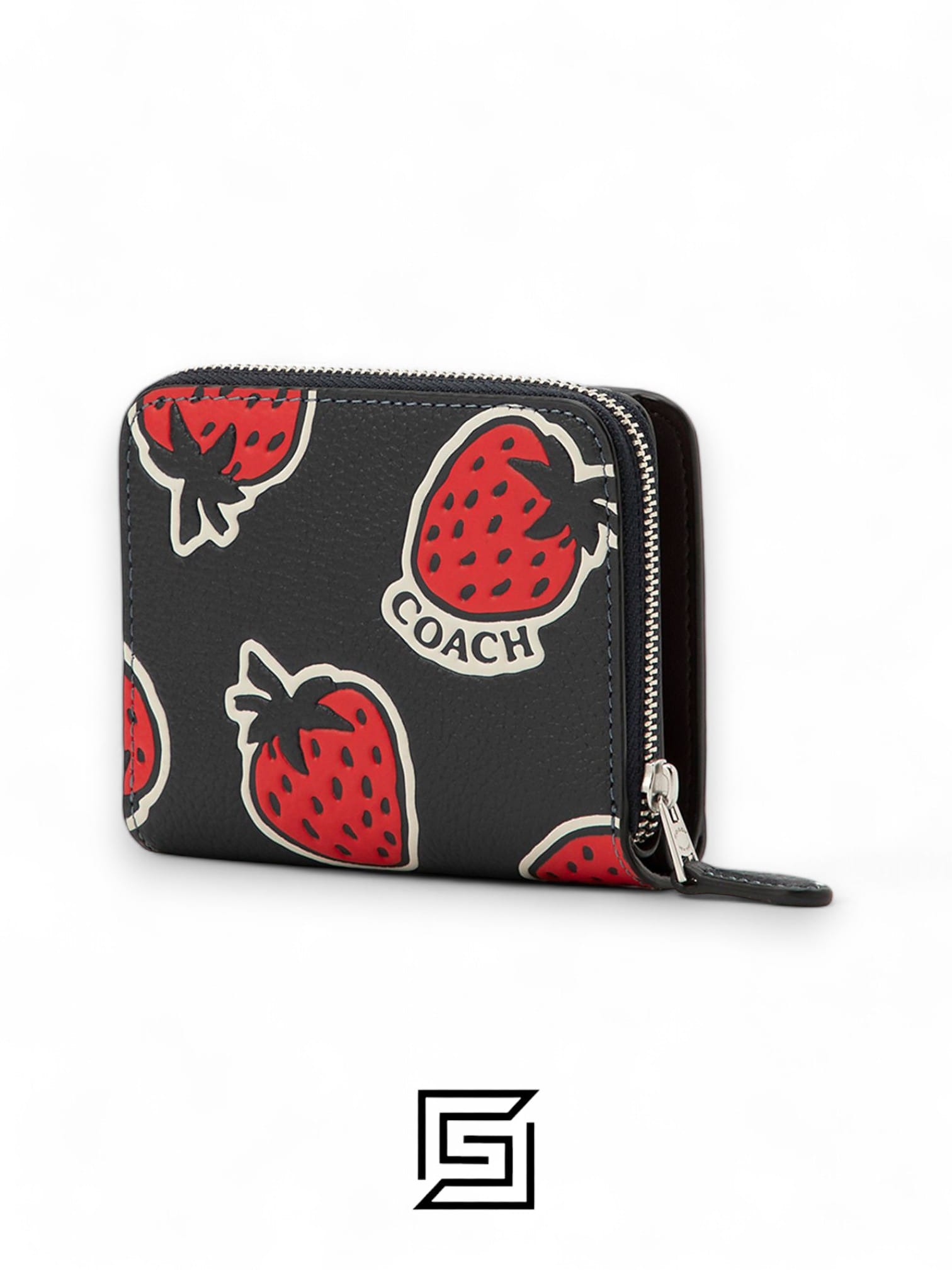 Coach Billfold With Strawberry Print CT908 Black