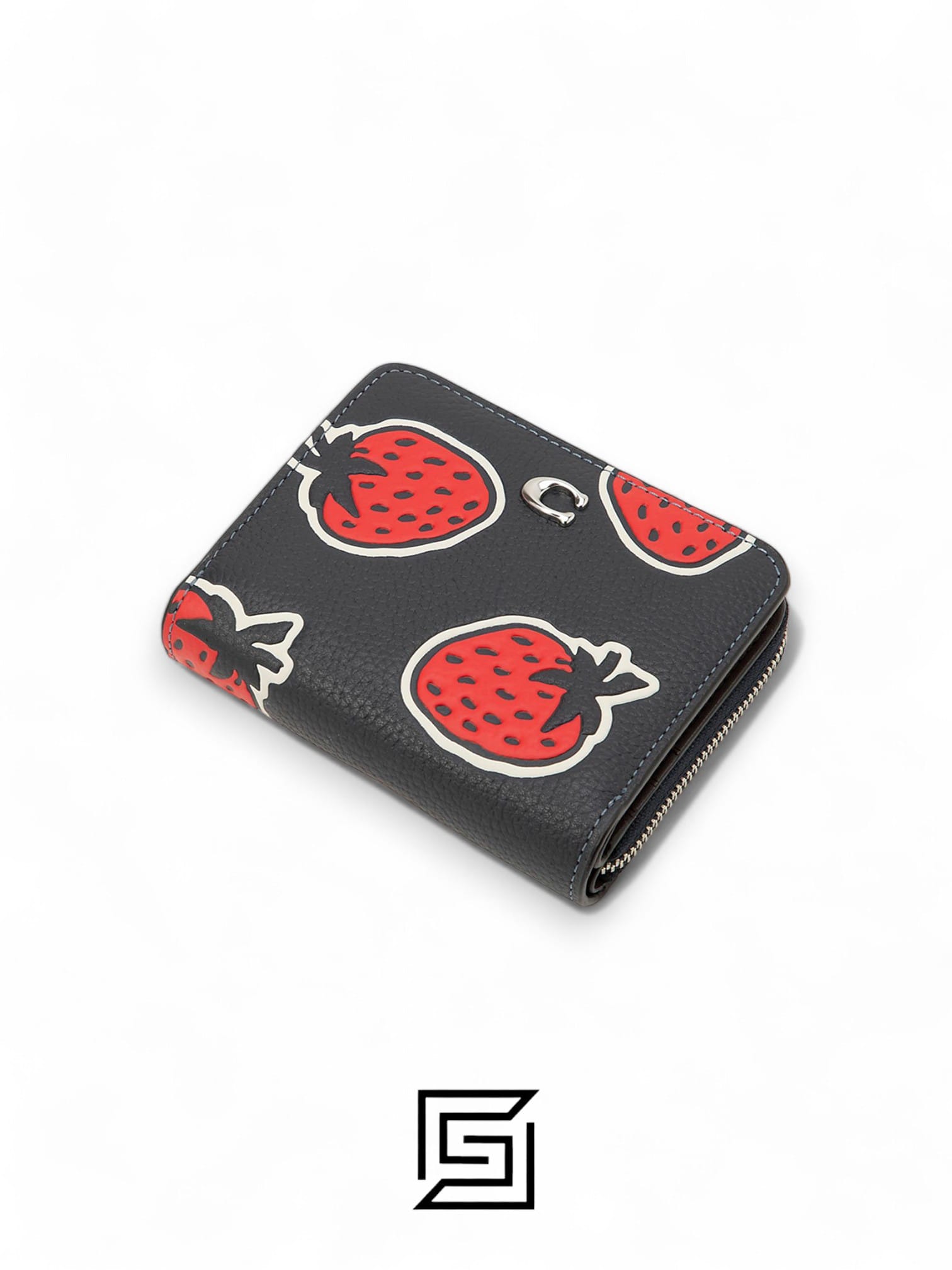 Coach Billfold With Strawberry Print CT908 Black