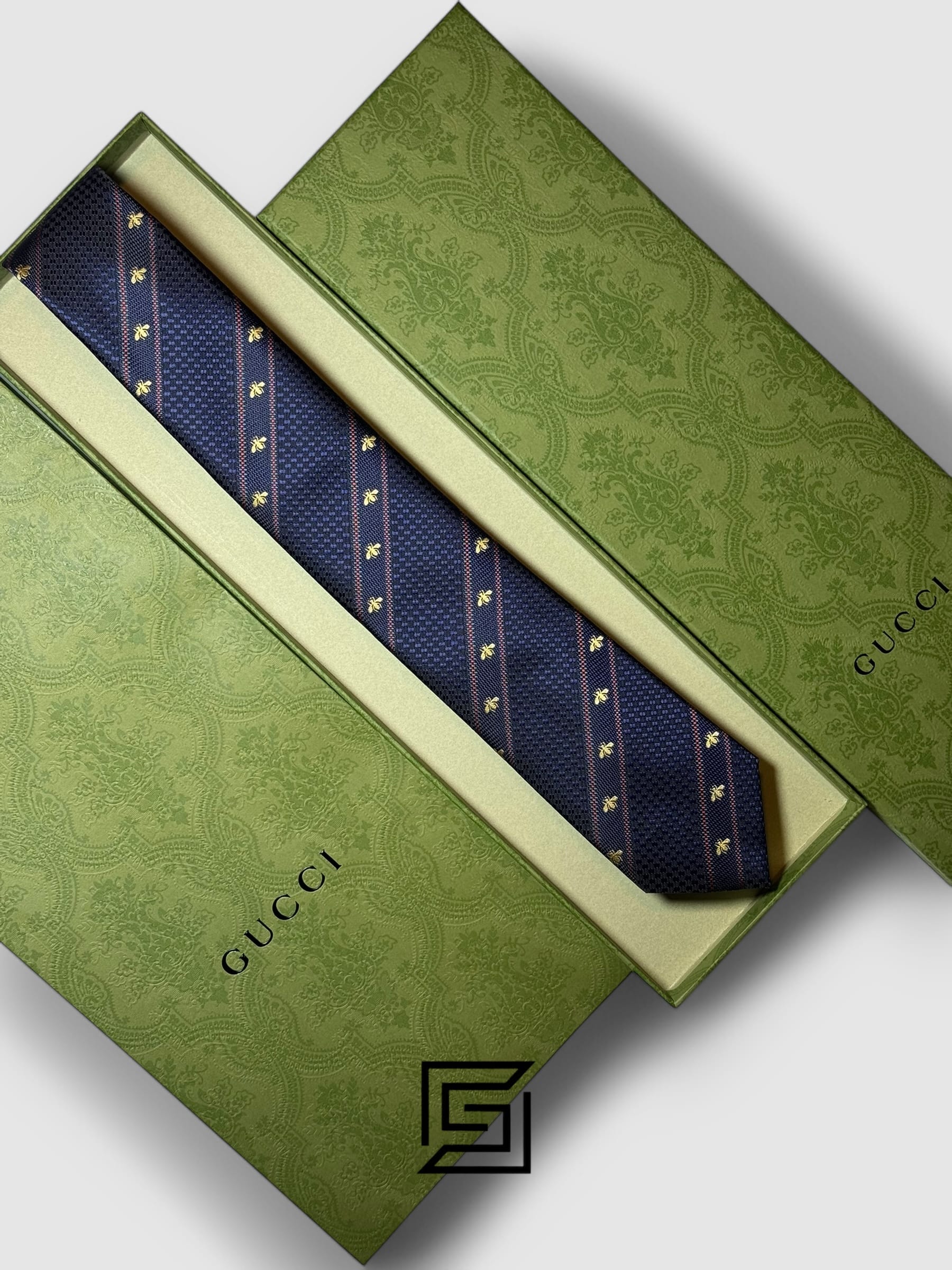 Gucci - Navy Blue Color With Gold Bee Constant Pattern