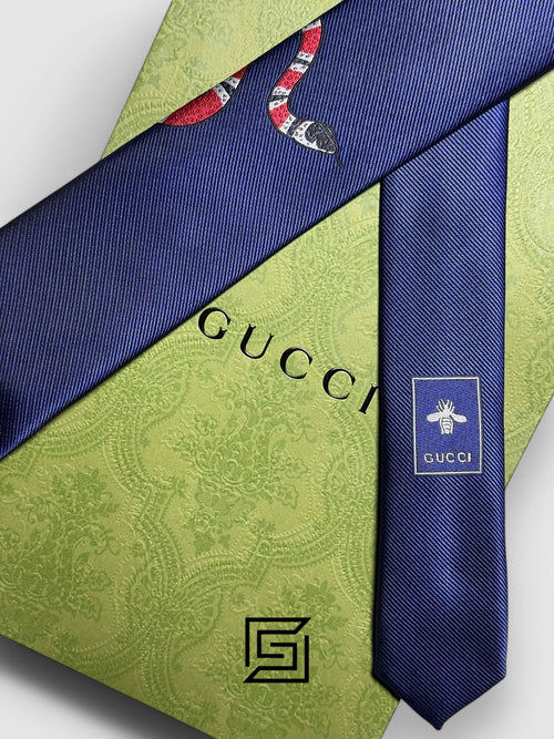 Gucci - Navy Blue Color With Red Snak