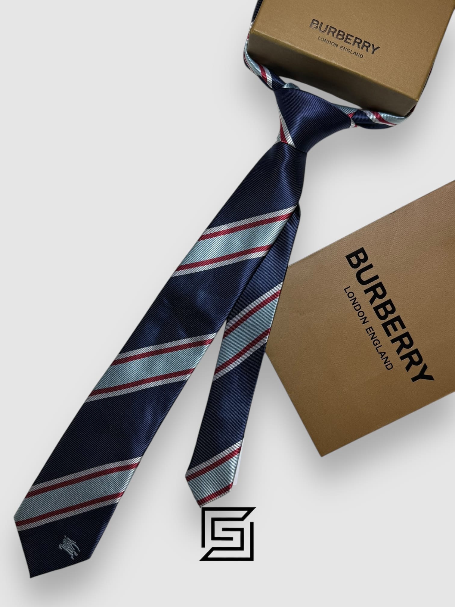 Burberry - Striped Navy Blue - Red Horse Logo