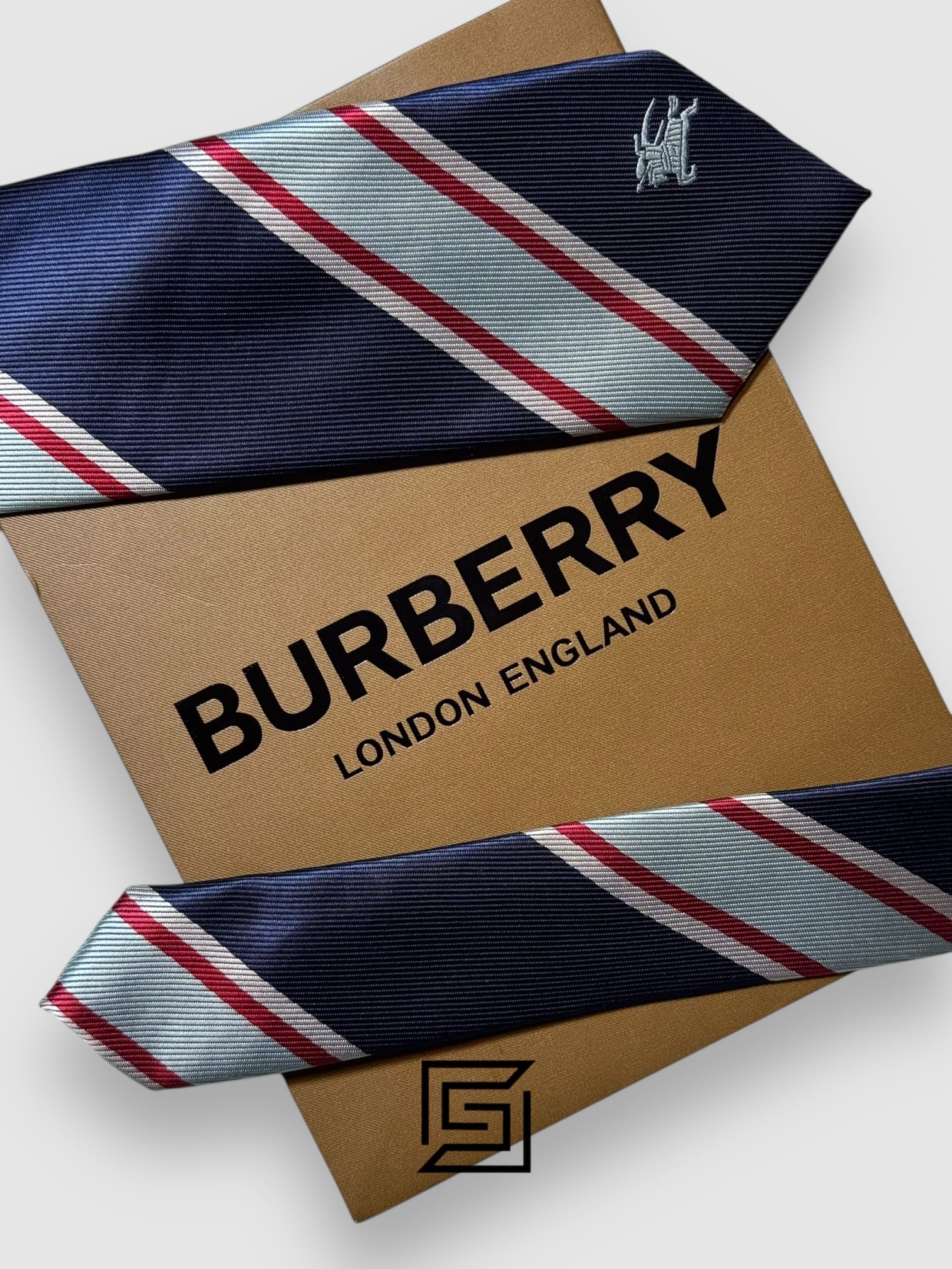 Burberry - Striped Navy Blue - Red Horse Logo