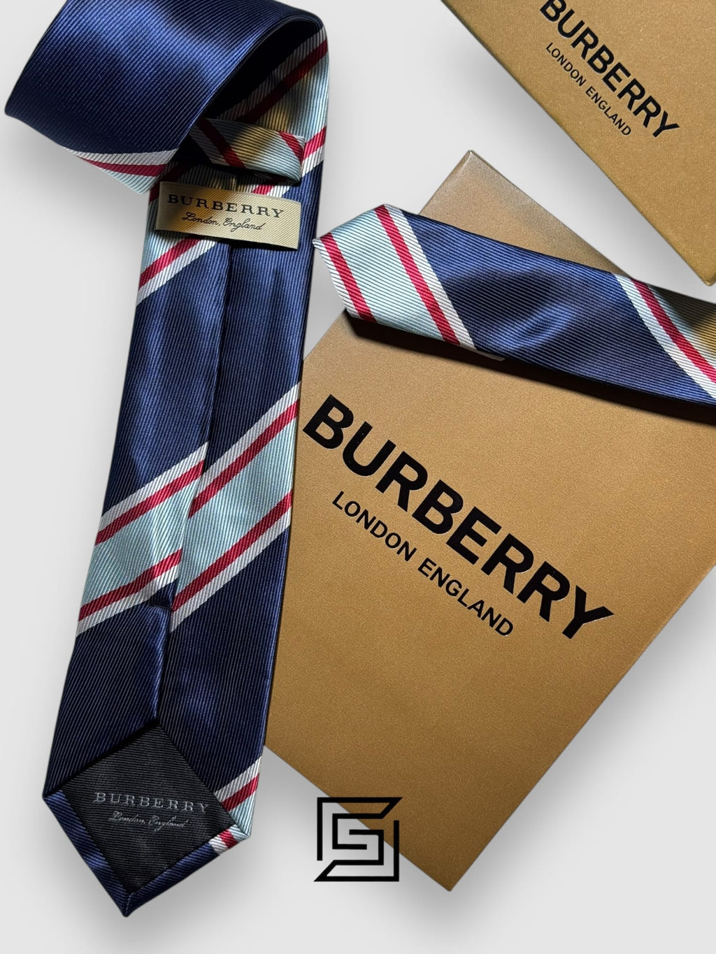 Burberry - Striped Navy Blue - Red Horse Logo