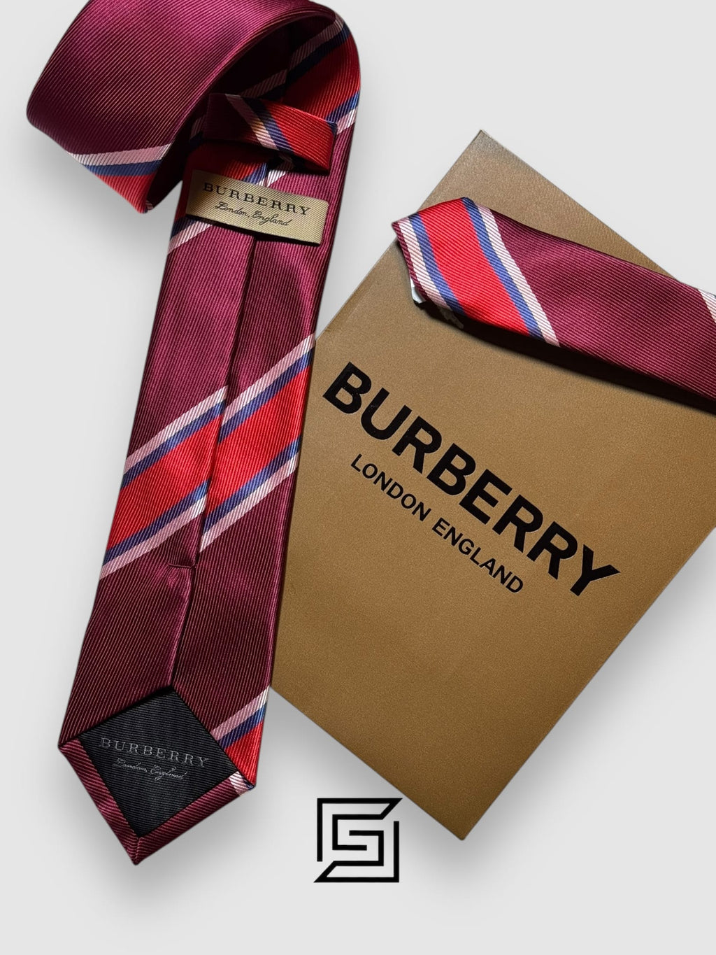 Burberry - Striped Maroon - Red Horse Logo