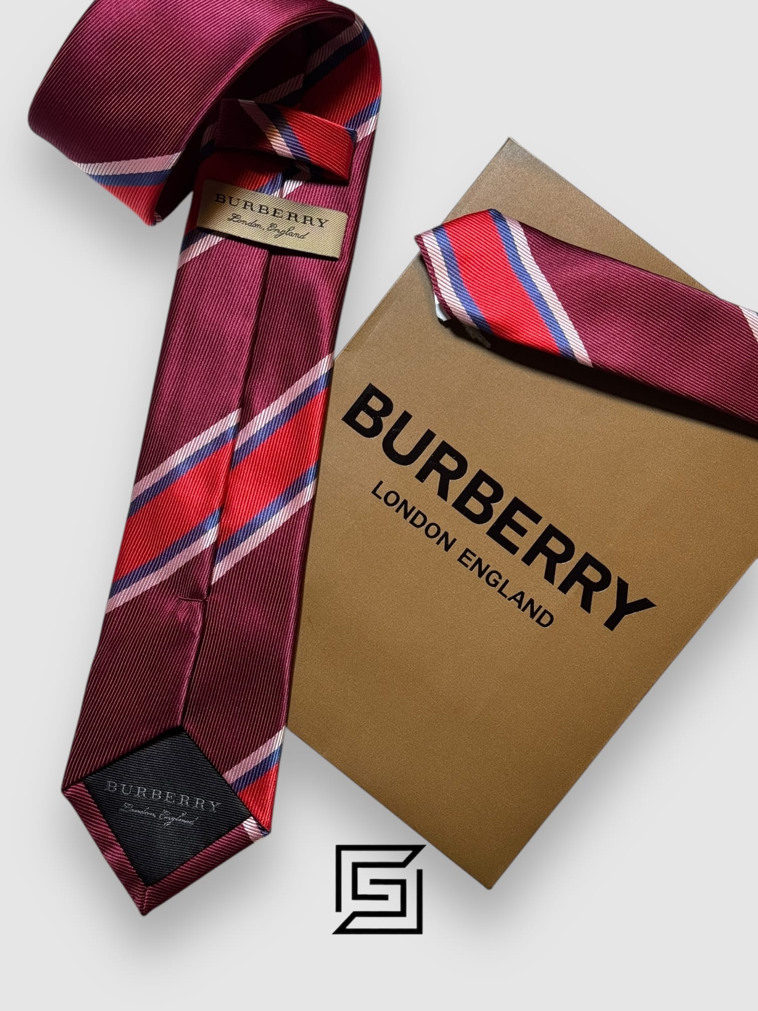 Burberry - Striped Maroon - Red Horse Logo