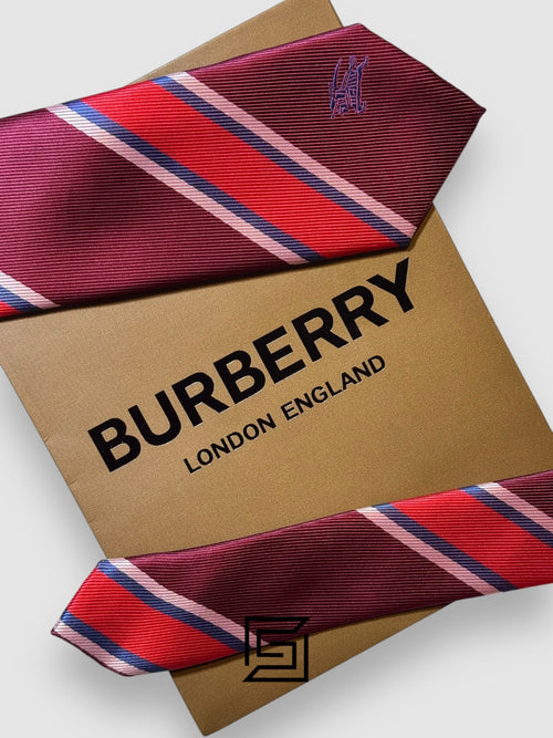Burberry - Striped Maroon - Red Horse Logo