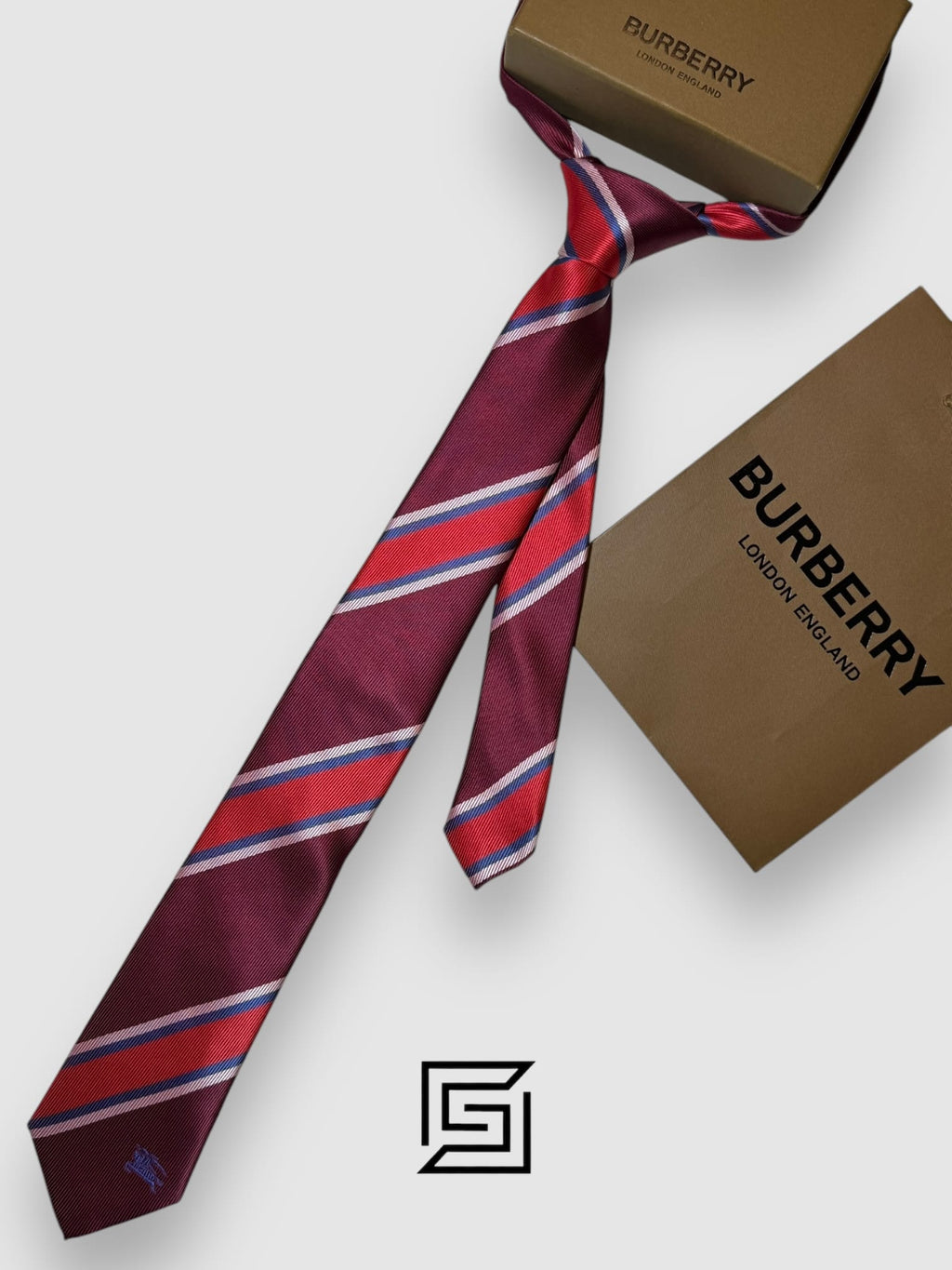 Burberry - Striped Maroon - Red Horse Logo