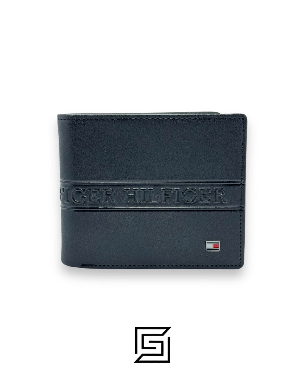 New Box TOMMY SINGLE WALLET W HILLFIGER HARD LOGO IN MIDDLE /BLACK
