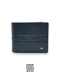 New Box TOMMY SINGLE WALLET W HILLFIGER HARD LOGO IN MIDDLE /BLACK