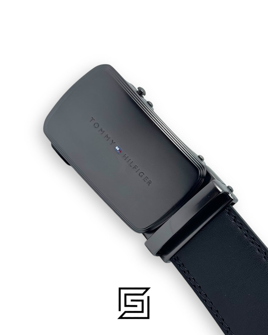 TOMMY SET BELT AND WALLET BLACK WALLET WITH LOGO ON RIGHT BLACK SOLID BELT