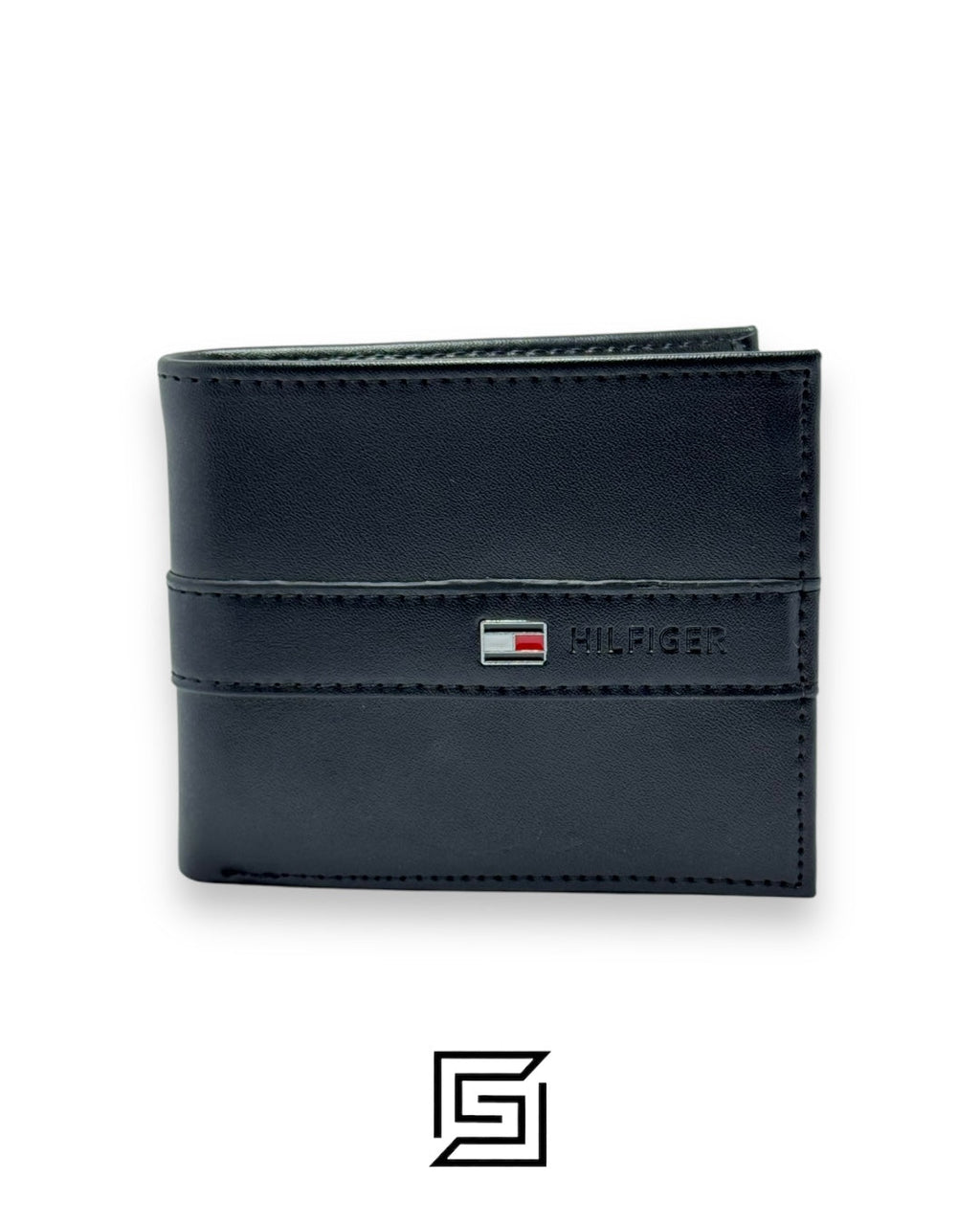 TOMMY SET BELT AND WALLET BLACK WALLET WITH LOGO ON RIGHT BLACK SOLID BELT