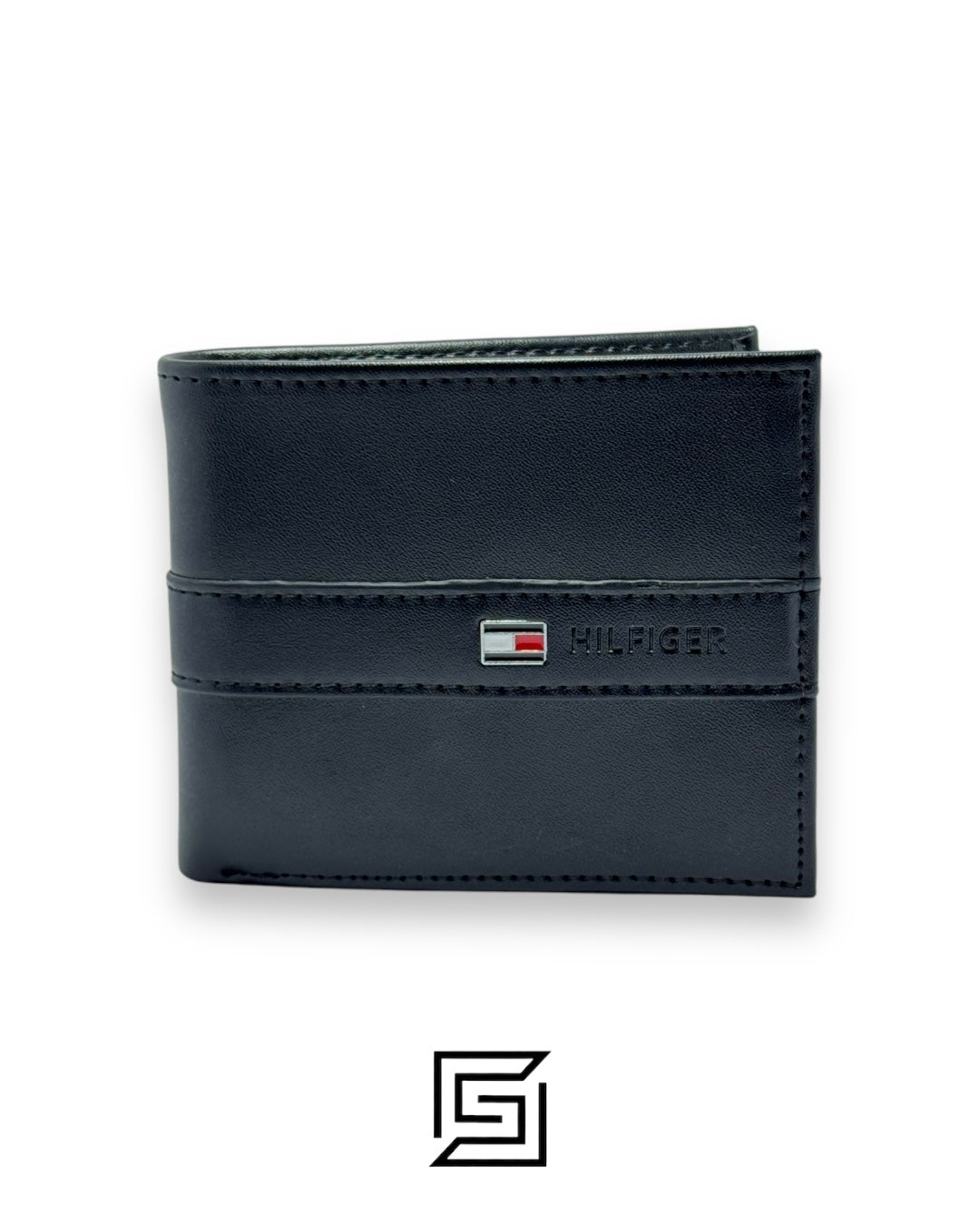 TOMMY SET BELT AND WALLET BLACK WALLET WITH LOGO ON RIGHT BLACK SOLID BELT