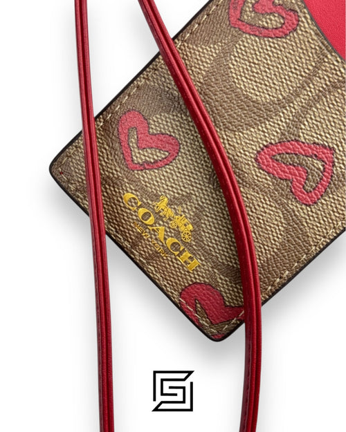 Id Lanyard In Signature Canvas With Cherry Print