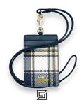 ID lanyard with garden plaid print C8685