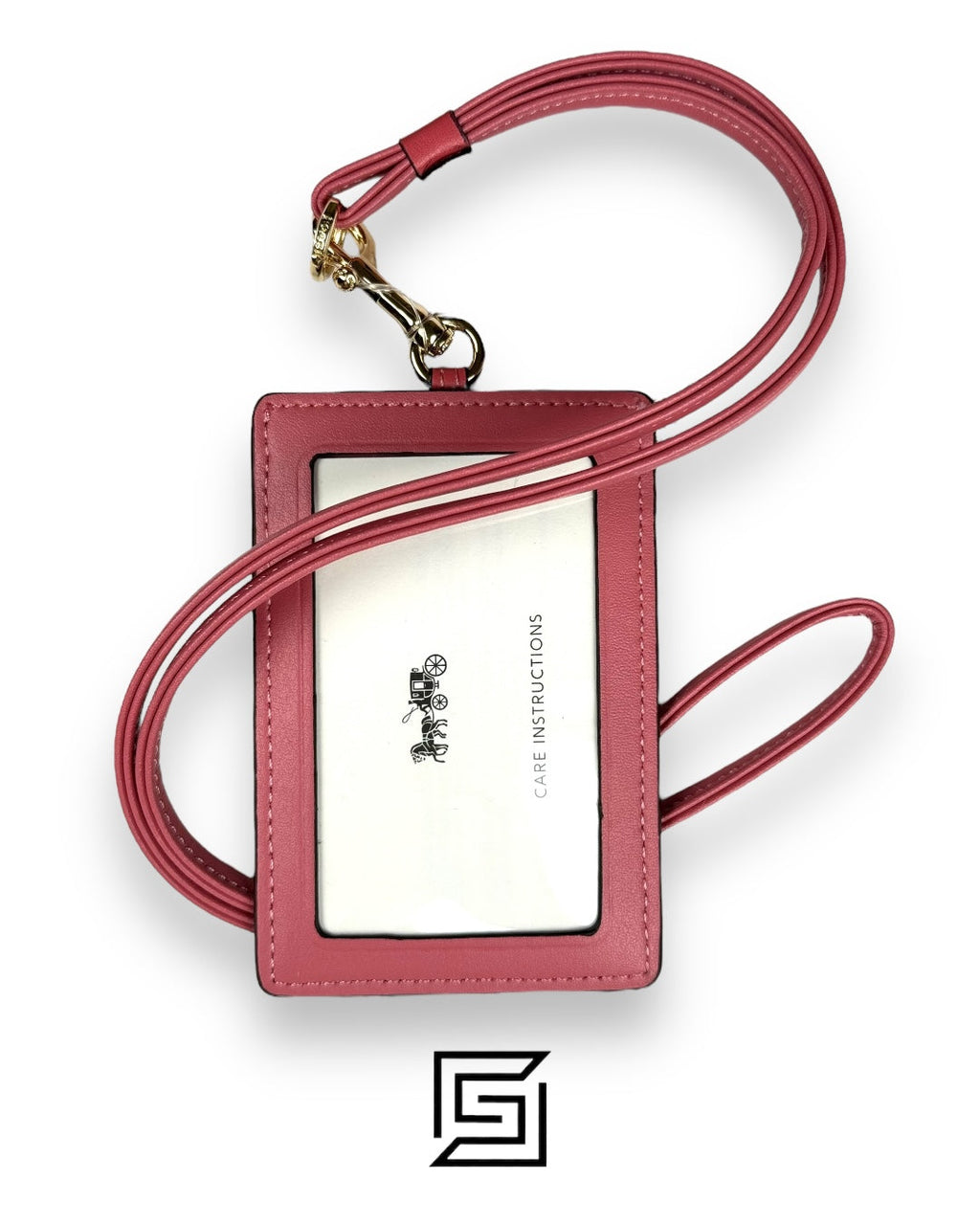 ID lanyard with garden plaid print C8685 Pink