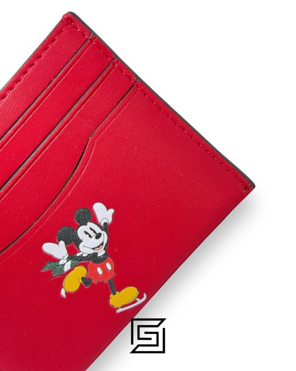 COACH×DISNEY تعاون حافظة بطاقات ميكي CM209 أحمر