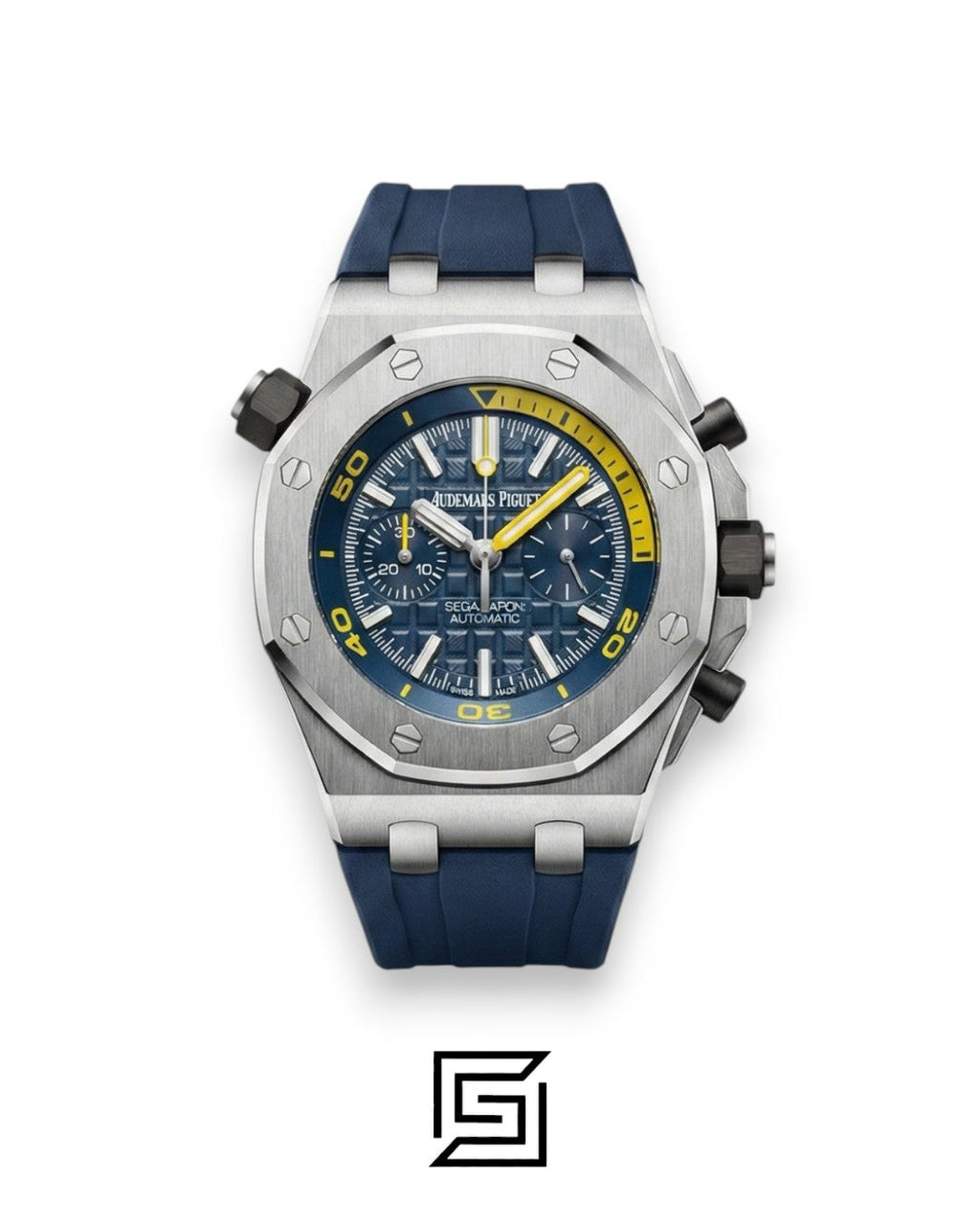 رويال أوك أوفشور WF0851 كوارتز عدادين مطاط أزرق