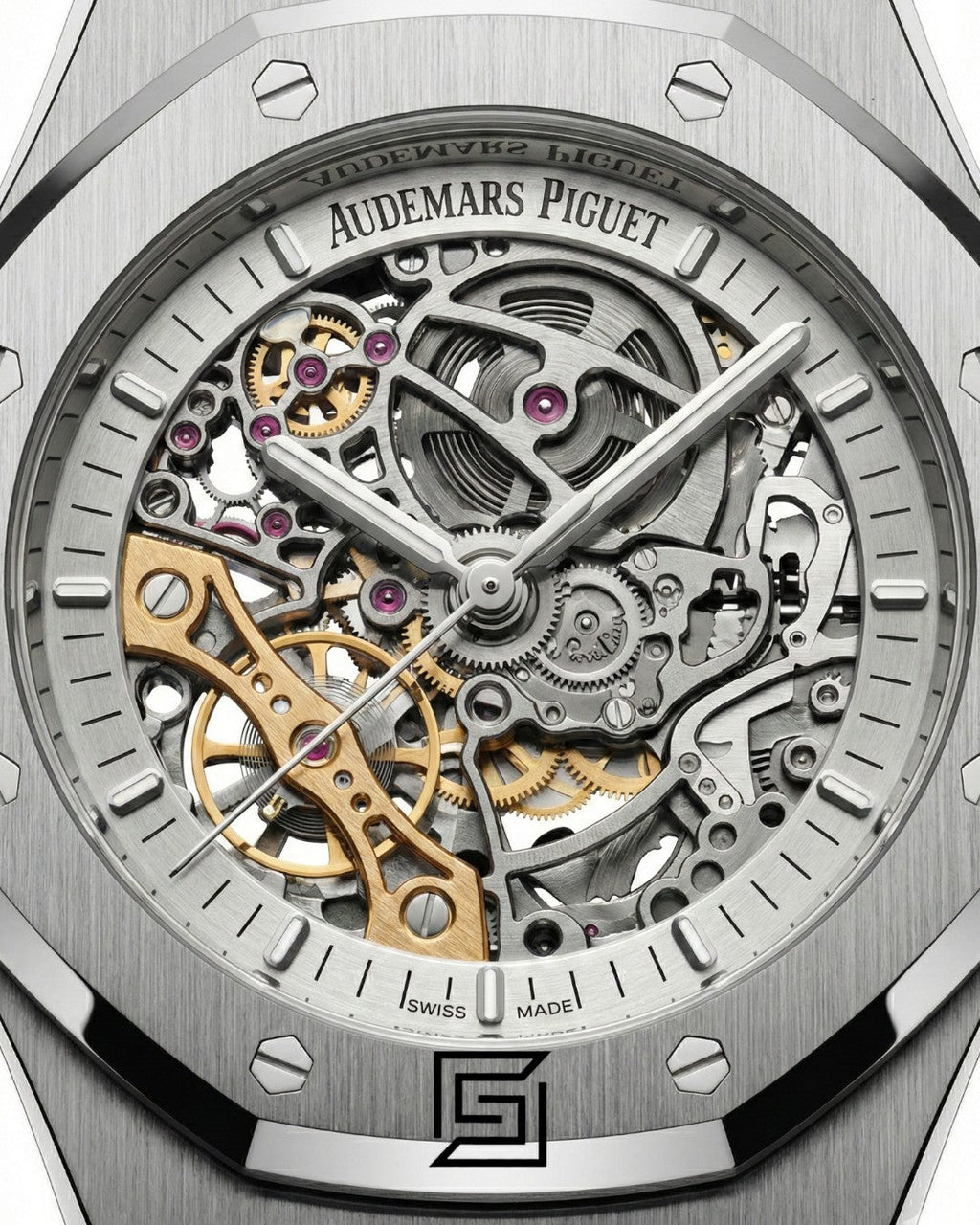 Royal oak WF0851 automatic Skeleton silver metal white dial