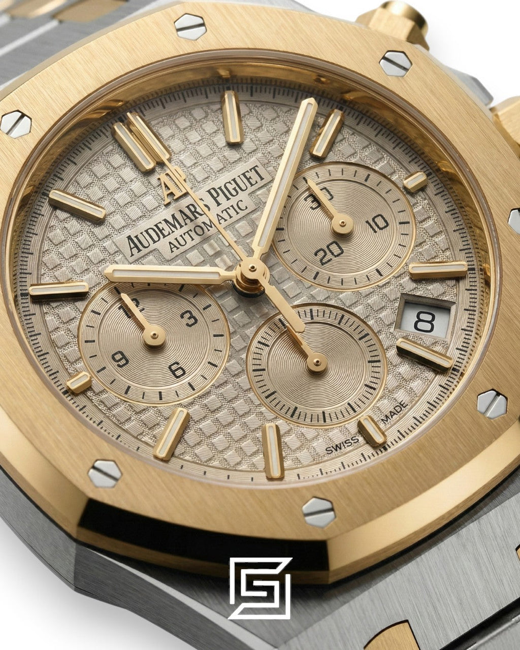 AP Royal Oak Chronograph J12578 Half Gold Grey Tapisserie Dial - 41mm