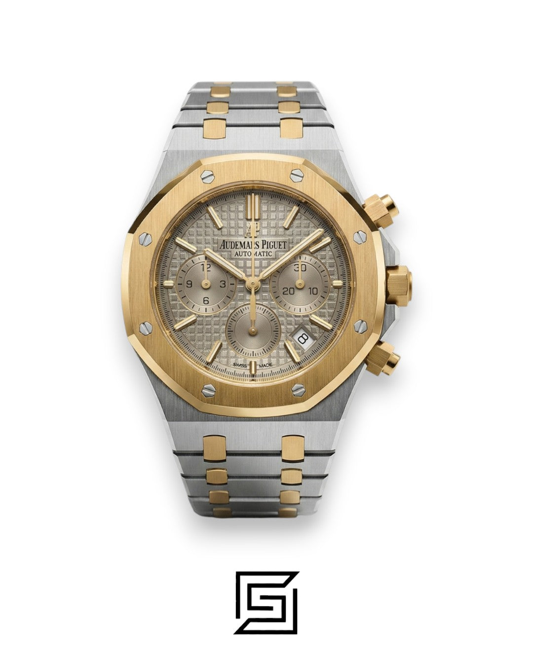 AP Royal Oak Chronograph J12578 Half Gold Grey Tapisserie Dial - 41mm