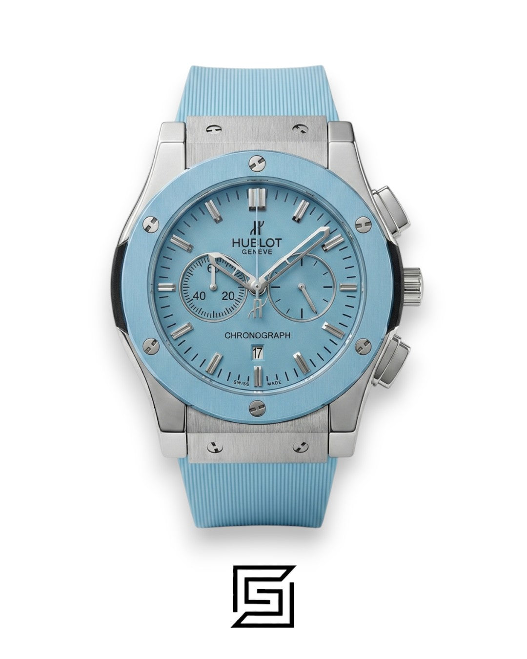 Hublot Classic Fusion Chronograph – Baby Blue Dial & Strap (38mm)