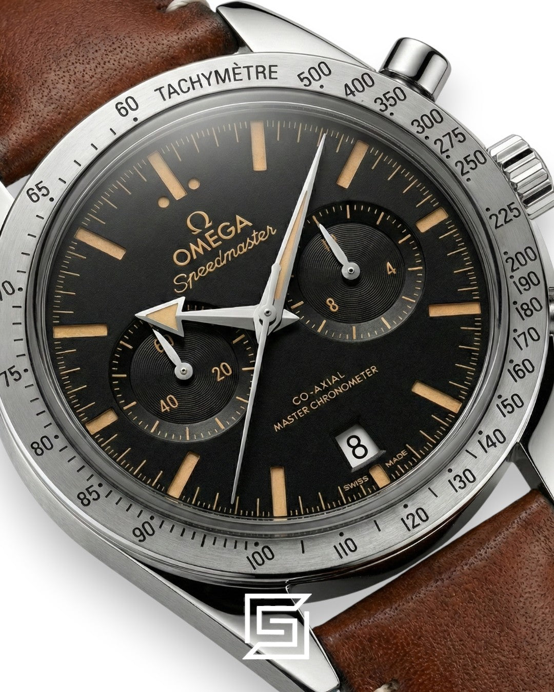 Omega Speedmaster '57 Co-Axial Chronograph – Vintage Black Dial & Brown Leather
