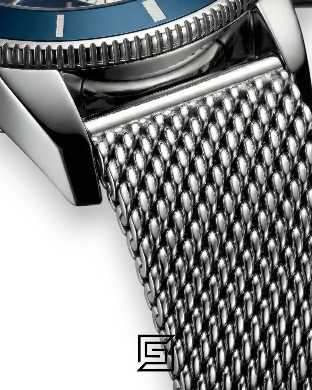 Breitling Superocean Chronograph – Blue Panda Dial – Mesh Bracelet – Japanese Quartz