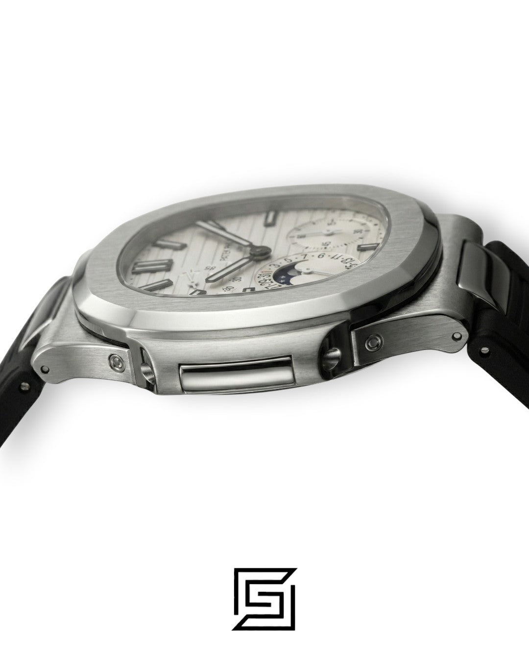 Patek Philippe Grand Complication – White Dial × Black Rubber Strap – Japanese Automatic