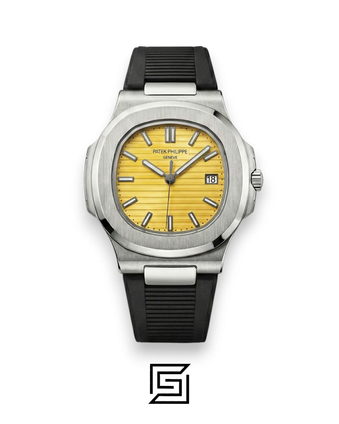 Patek Philippe Nautilus – Yellow Dial – Black Rubber Strap – Japanese Automatic