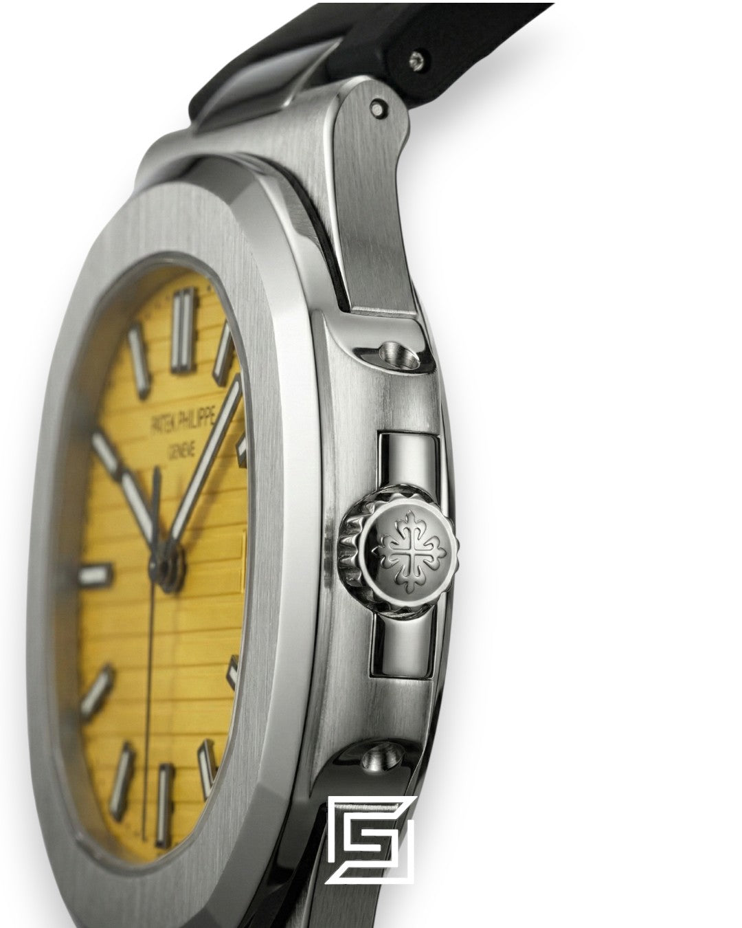 Patek Philippe Nautilus – Yellow Dial – Black Rubber Strap – Japanese Automatic