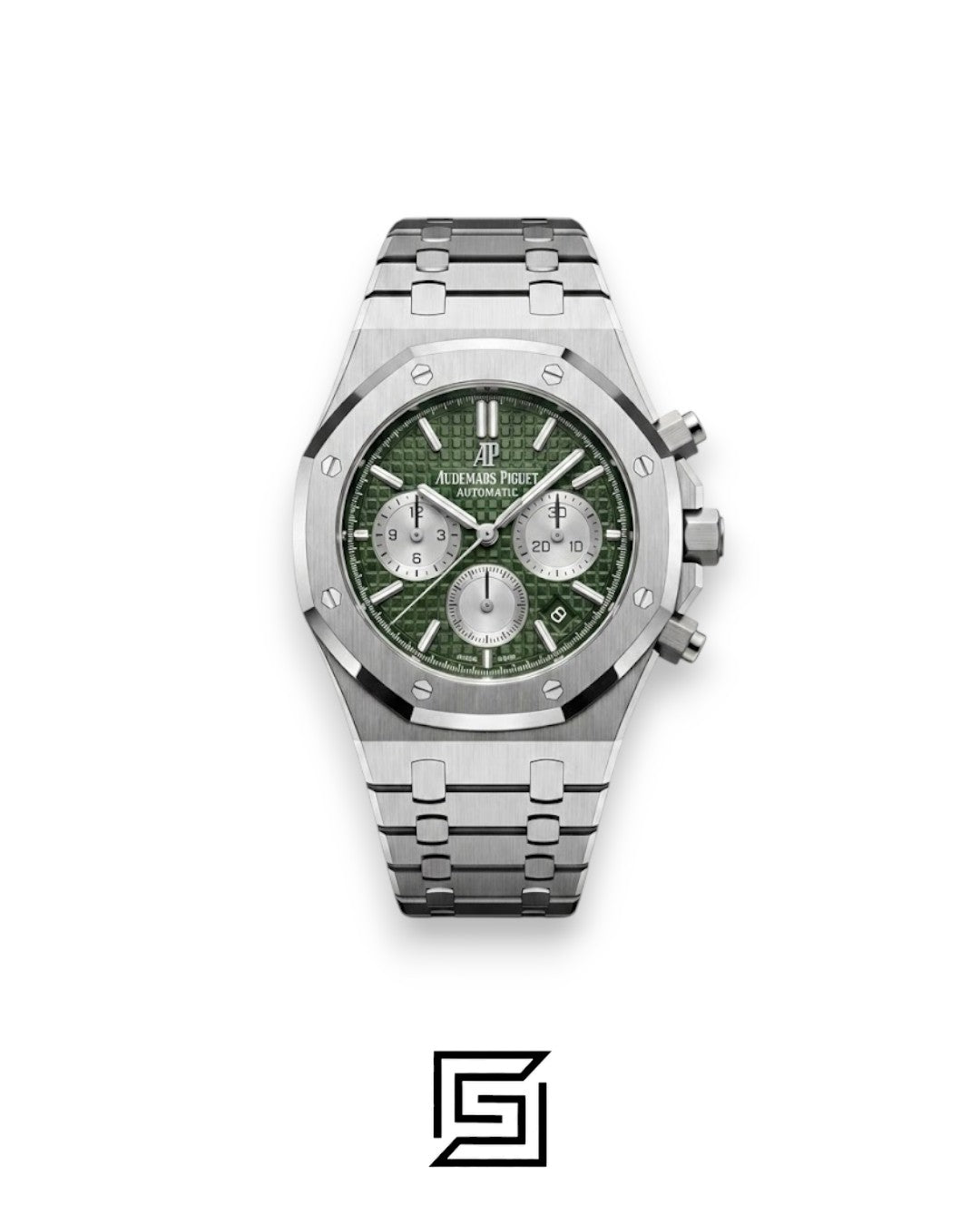 Royal Oak WF0851 Chronograph Green Tapisserie Silver Dial – Stainless Steel