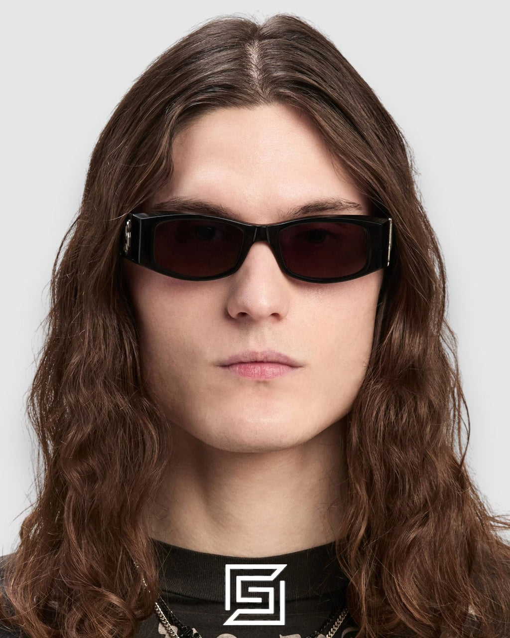 Palm Angels PERI001 إطار أسود مع عدسات سوداء