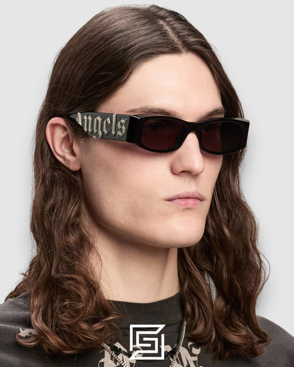 Palm Angels PERI001 إطار أسود مع عدسات سوداء