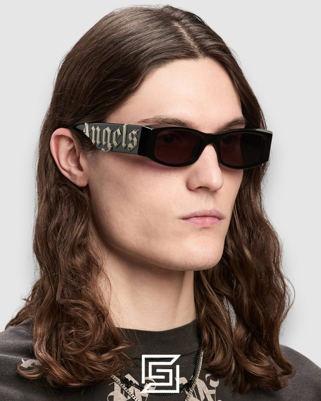 Palm Angels PERI001 إطار أسود مع عدسات سوداء