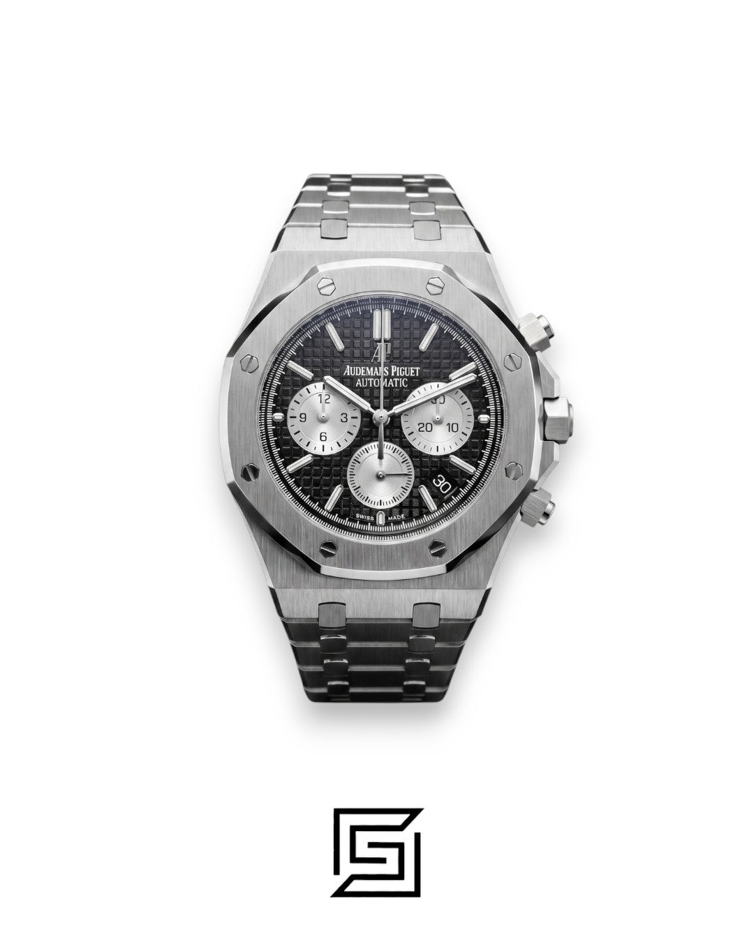Royal Oak WF0851 Chronograph Black Tapisserie Silver Dial – Stainless Steel