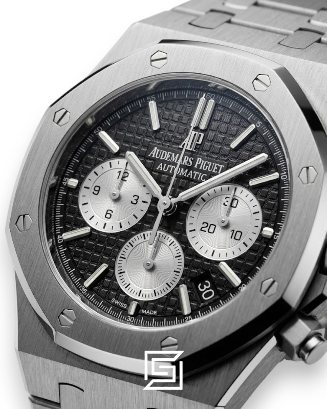 Royal Oak WF0851 Chronograph Black Tapisserie Silver Dial – Stainless Steel