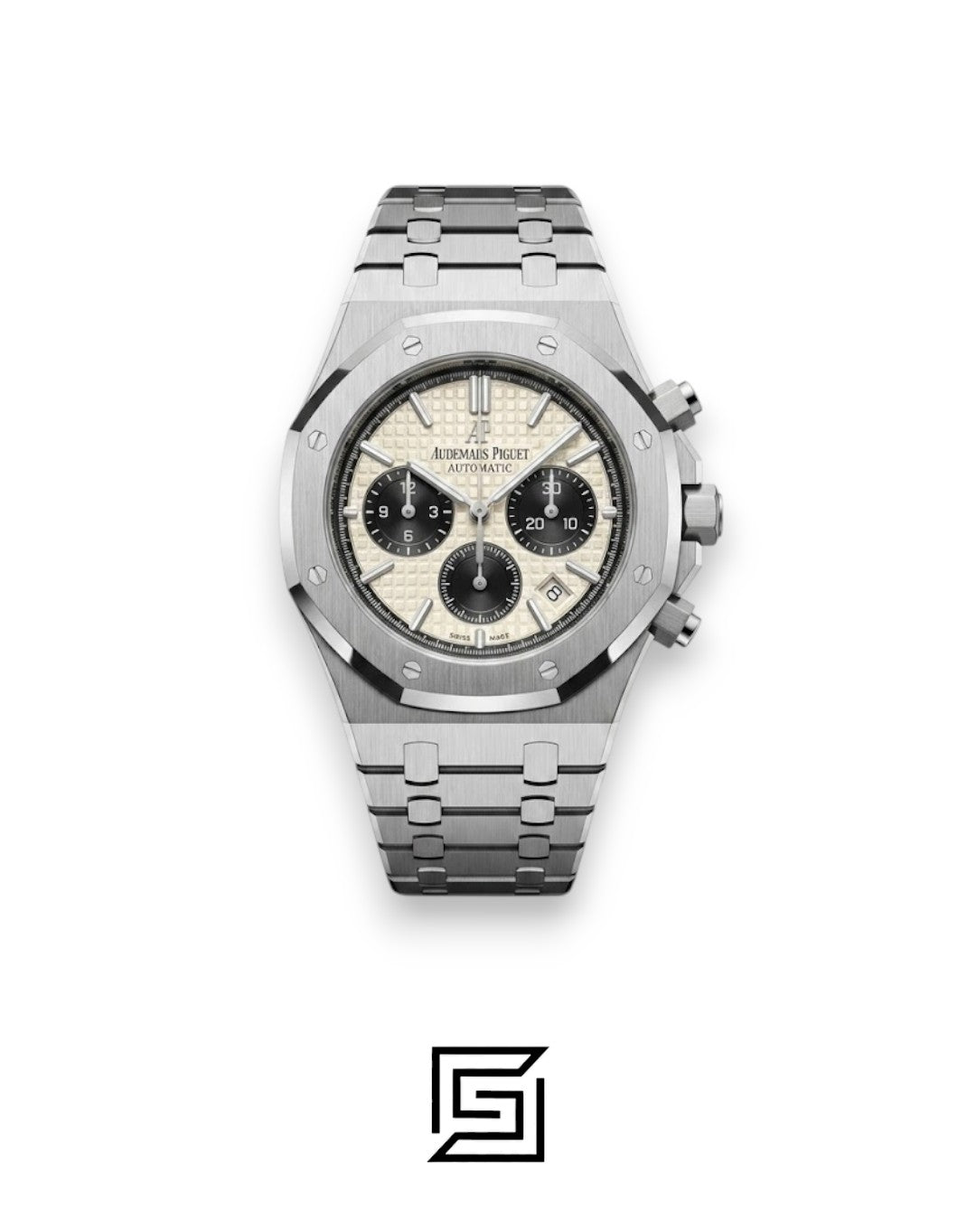 Royal Oak WF0851 Chronograph White Tapisserie Black Dial – Stainless Steel