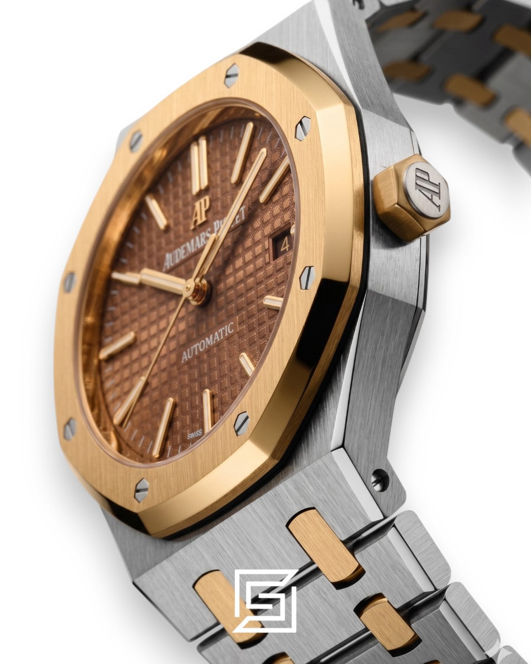 Royal Oak WF0851 Automatic Half Gold Stainless Steel 316 with Brown Flat Tapisserie Dial