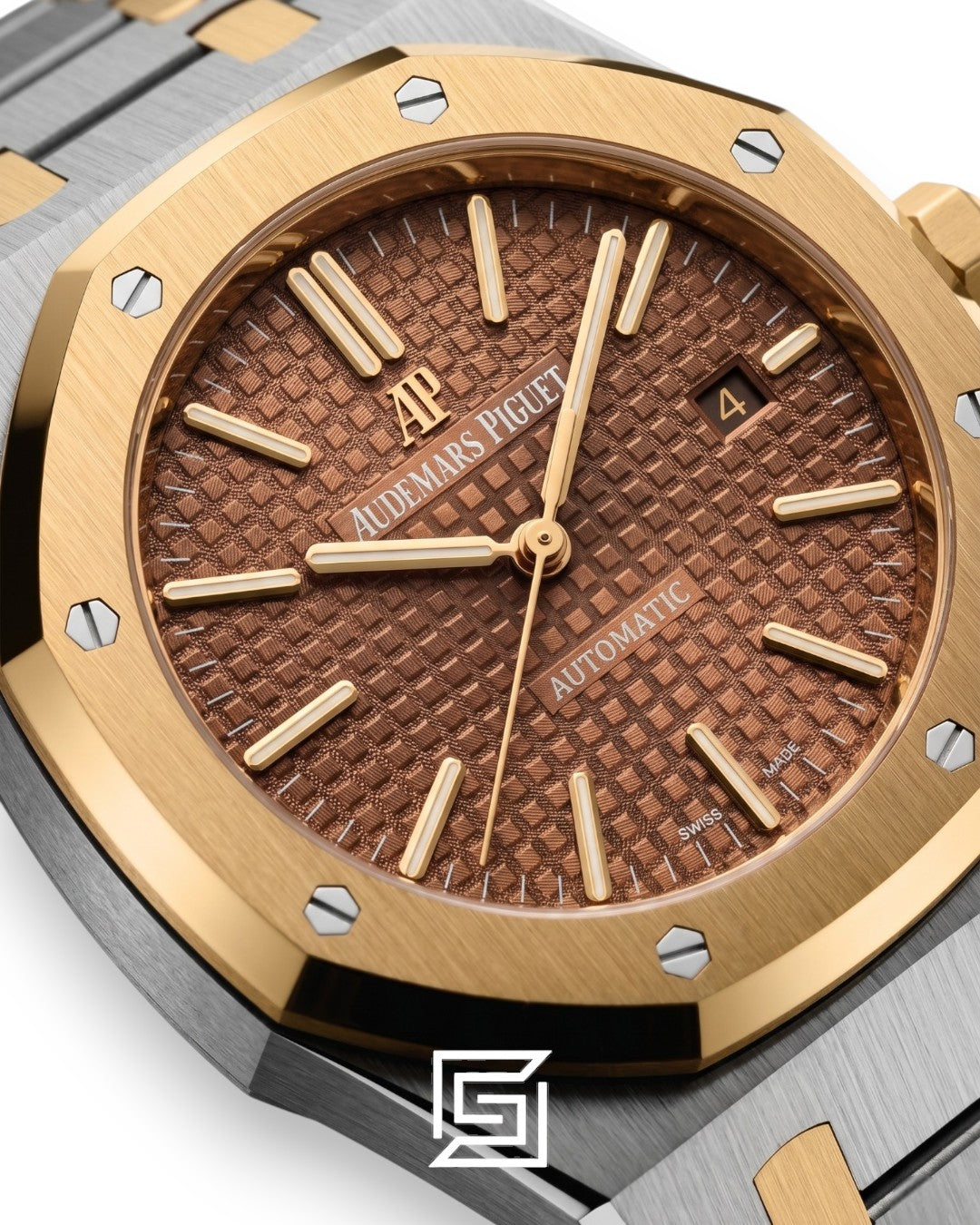 Royal Oak WF0851 Automatic Half Gold Stainless Steel 316 with Brown Flat Tapisserie Dial