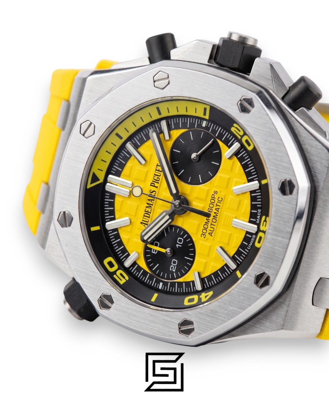 Royal Oak OffShore WF0851 Quartz 2 Counters Rubber Yellow