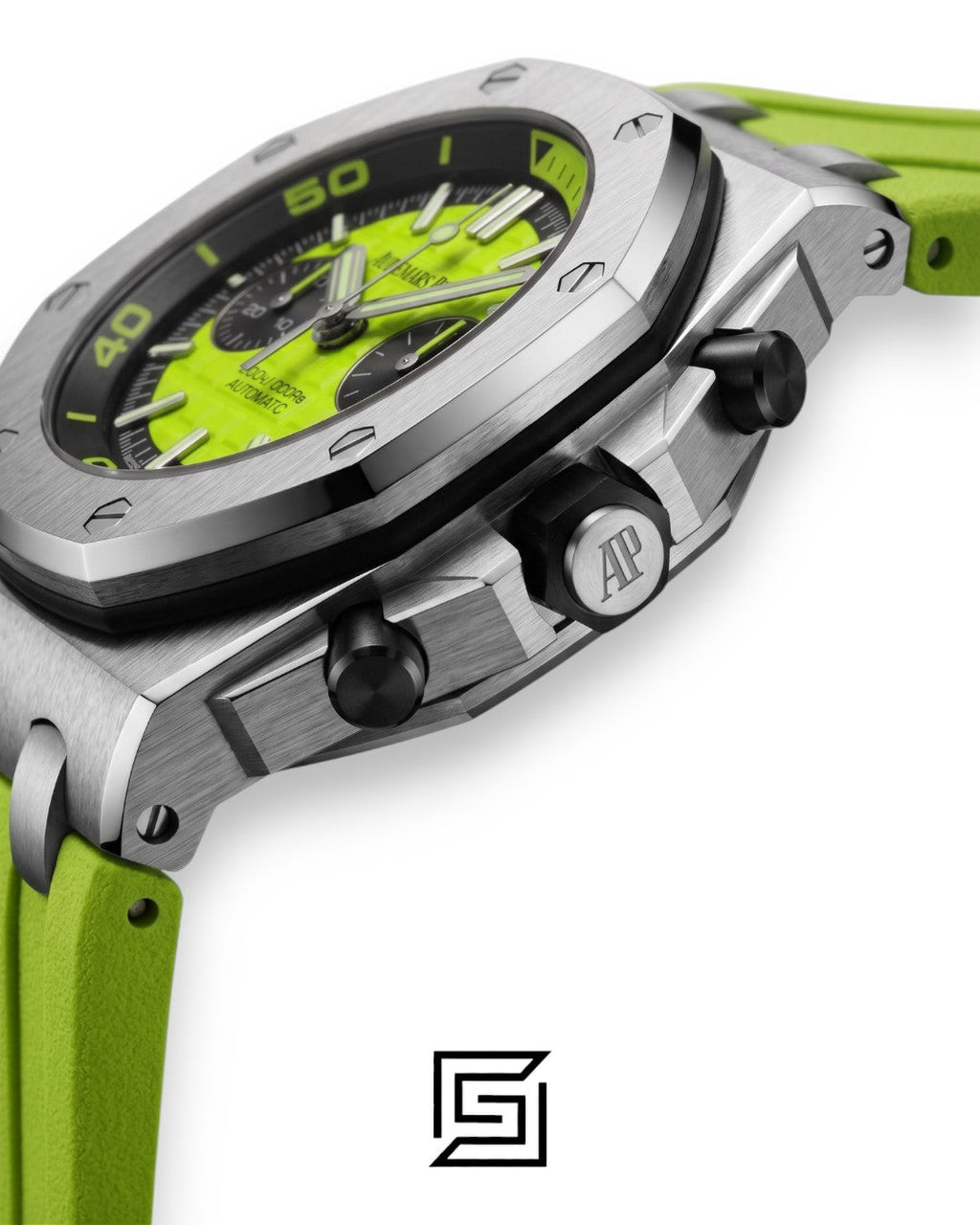 Royal Oak OffShore WF0851 Quartz 2 Counters Rubber Green