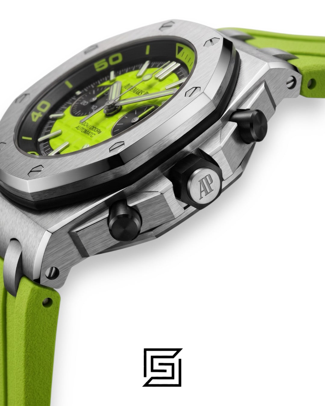 Royal Oak OffShore WF0851 Quartz 2 Counters Rubber Green