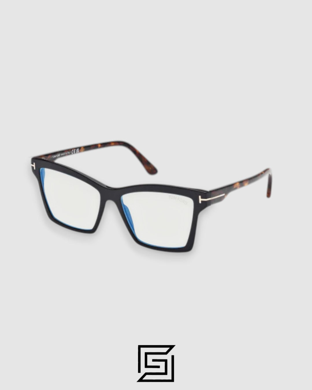 Tom Ford FT5964 Black Frame Tiger Brown Arm