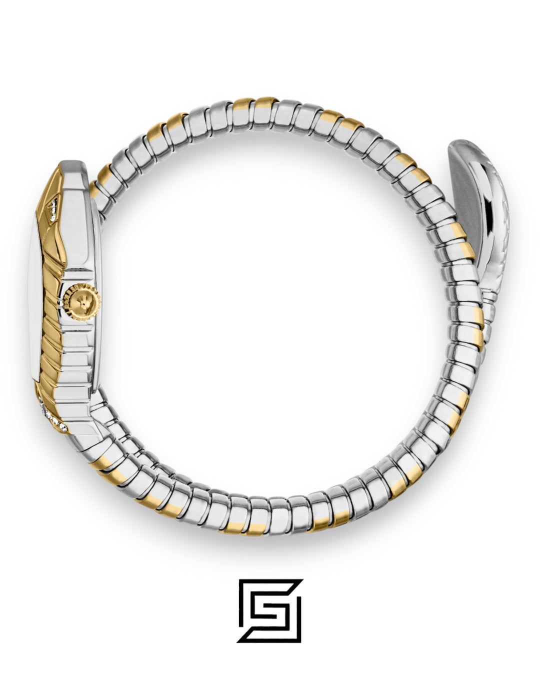 Just Cavalli JC1L355M0055 Bicolor Snake Watch Gold Case White Dial 33mm